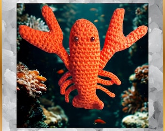 Patrón de Langosta de Crochet: Juguete Amigurumi (Descargar PDF, 13,5 cm de Alto)