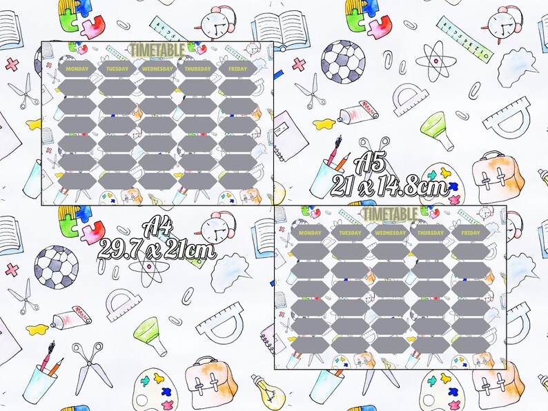 Timetable Layout.pdf Weekly Timetable Template: Printable Student & Teacher Planner (A4/A5 ...