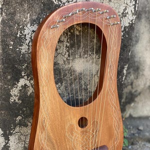 10 Metal Strings Lyre Harp Rosewood Celtic Lyre Harps With Free Tuning Key & Strings Set