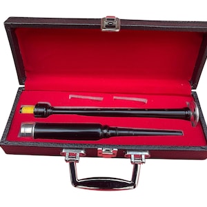 Black Rosewood Practice Chanter: Scottish Bagpipe with Case & Reeds