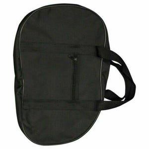 K&ouml;nnte beinhalten: Schwarze, ovale Tasche mit Rei&szlig;verschluss und zwei Trageriemen. Die Tasche hat einen verst&auml;rkten Boden und eine hellgraue Umrandung. Die Tasche besteht aus einem strapazierf&auml;higen, wasserabweisenden Material.