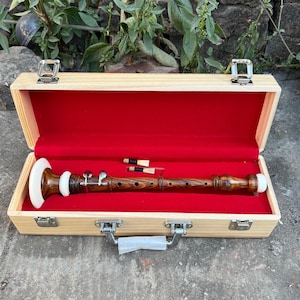 Bombard Chanter, Rosewood Scottish Bagpipe Musical Chanter Highland drum & Pipe Chanter for Beginner Professional with Wooden Case and Reeds