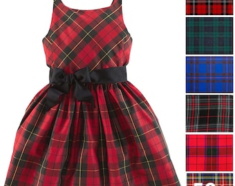 Robe écossaise pour fillette – Robe tartan pour tout-petits et bébés dans plus de 50 couleurs de clan | Tenue traditionnelle des Highlands | Robe écossaise pour filles en différentes tailles