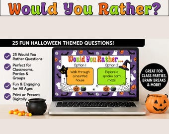 Halloween Would You Rather Game | Editable Canva Template