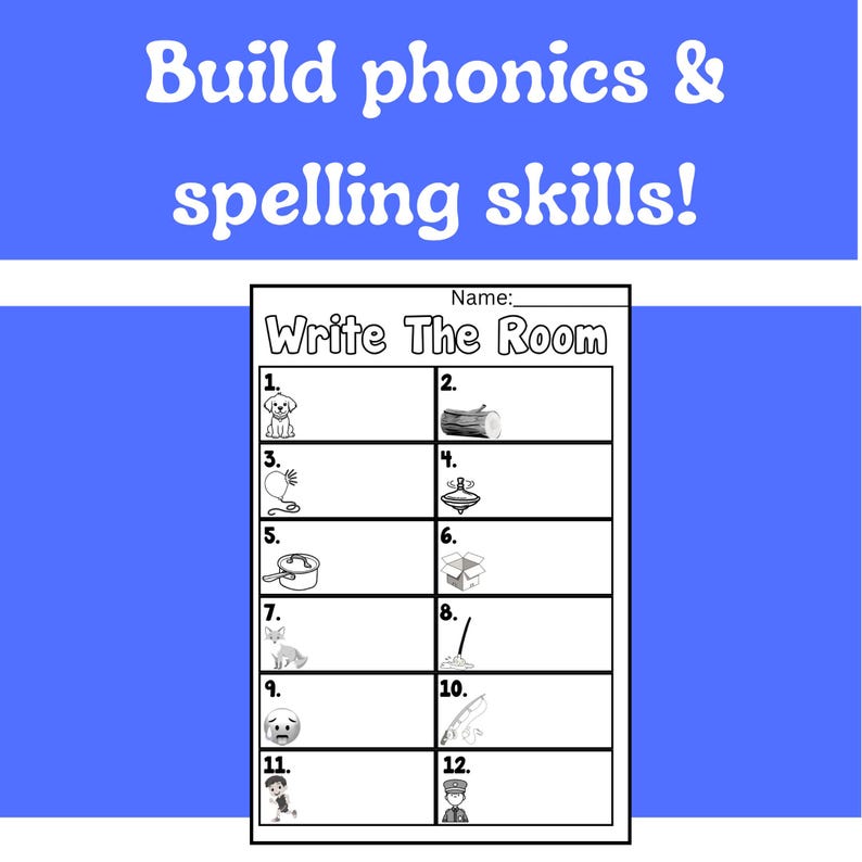 Write the Room CVC Words Activity | Phonics Literacy Center ...