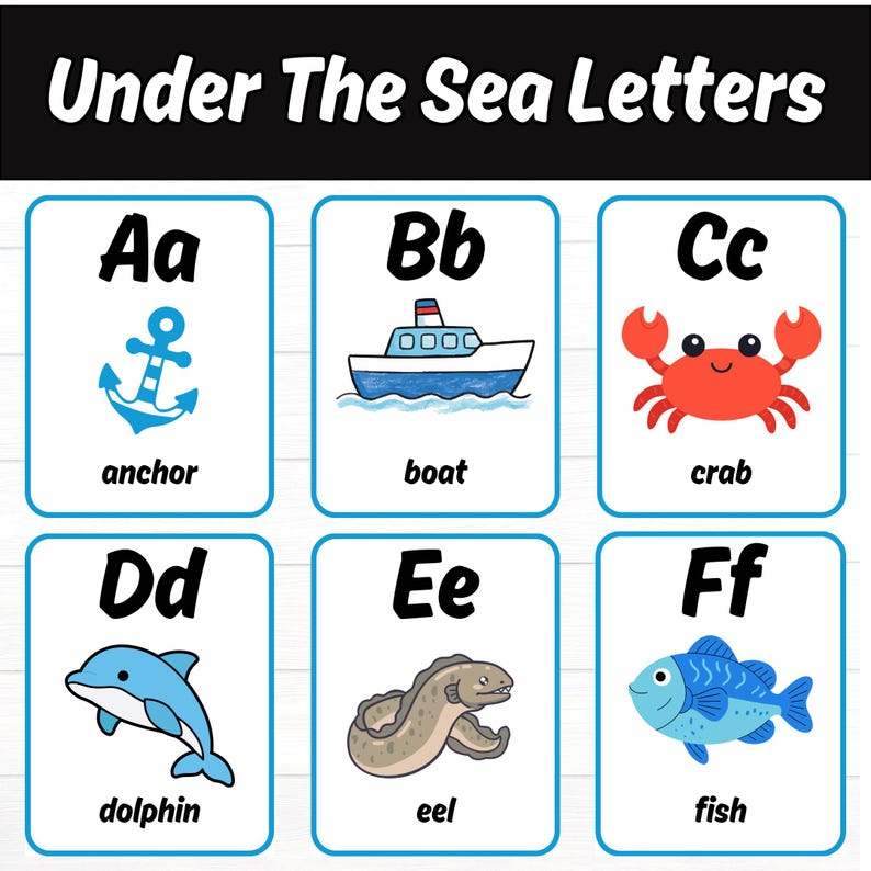 Under the Sea Alphabet Posters Printable Classroom Decor - Etsy