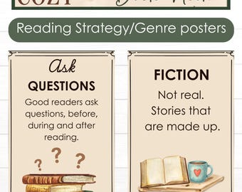Cozy Book Nook Reading Strategy Posters