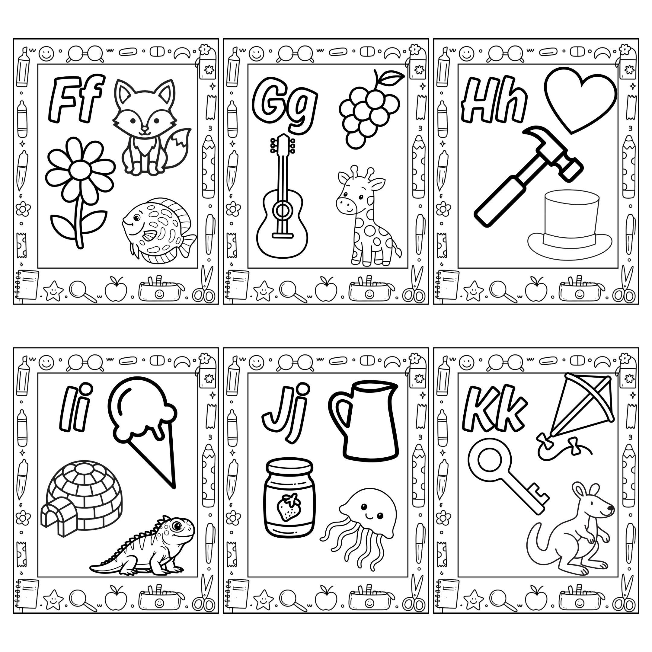 Alphabet Coloring Pages for Kids Printable | A-Z Letter Recognition ...