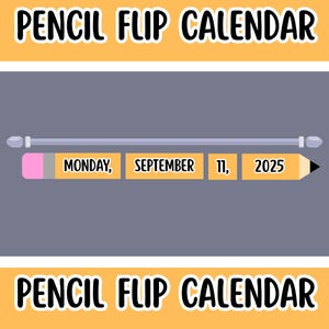 Pencil Flip Desk Calendar | Classroom Calendar | Reusable Date Display | School Decor | Homeschool Calendar Cards | Teacher Flip Calendar