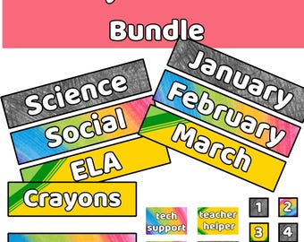 Crayon Theme Classroom Decor Bundle | Back to School (PDF)