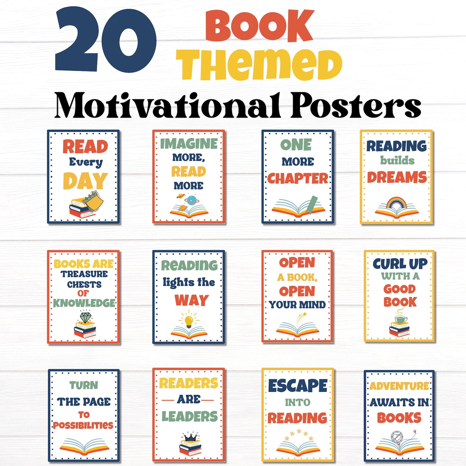 Motivational Classroom Posters | Reading Quotes Classroom Decor ...