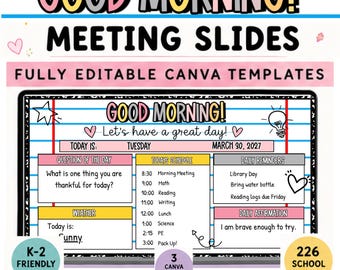 Morning Meeting Slides | Editable Canva Templates