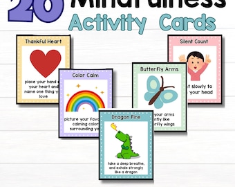 Cartes de pleine conscience imprimables pour enfants | Calming Corner, SEL (téléchargement PDF)