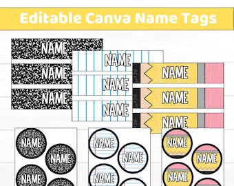Editable School Supply Name Tags | Classroom Decor Labels