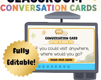Classroom Conversation Cards | Editable Canva Template