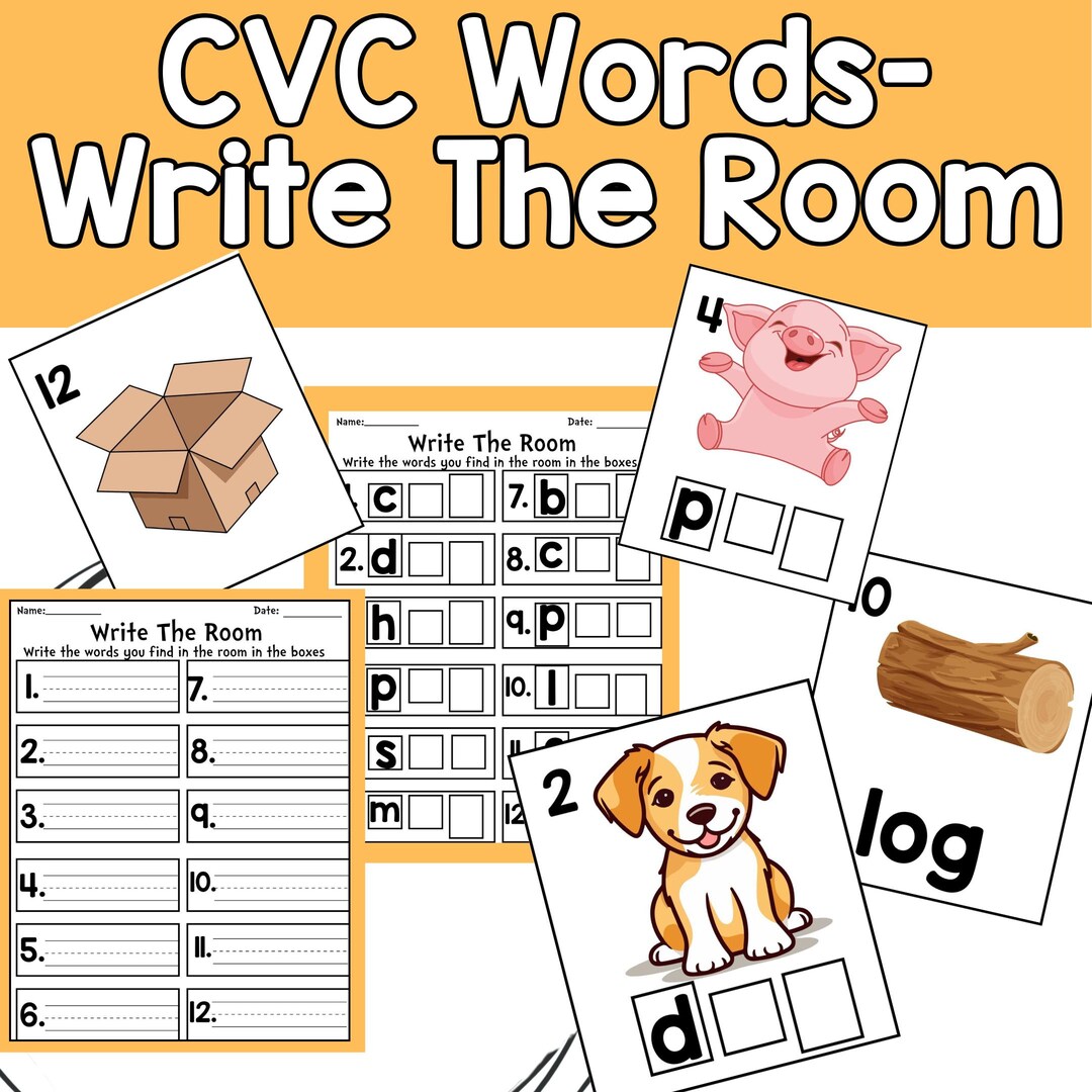 CVC Words Write the Room Activity | Beginning of Year Literacy Center ...