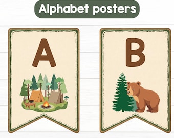 Adventure Camping Alphabet Posters | Printable ABC Banner