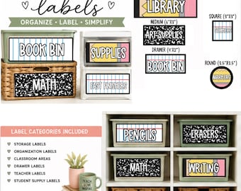 Printable Classroom Labels | School Supply Organization (Digital Download)