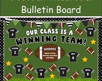 Football Classroom Bulletin Board | Our Class Is a Winning Team | Editable Canva