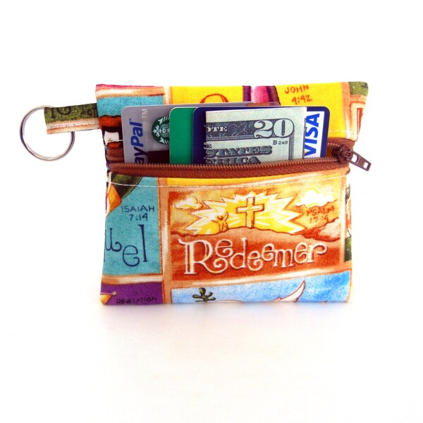 Coin Purse, Change Purse, Business Card Holder, Key Chain - Redeemer Religious Christian