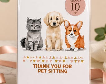 Tarjetas de agradecimiento para cuidadores de mascotas, agradecimiento de mascotas, paquete múltiple de tarjetas de felicitación de agradecimiento