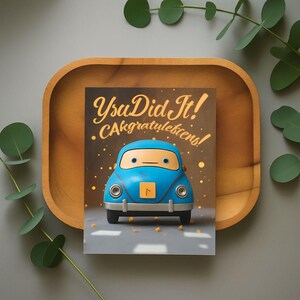 Congratulazioni per il tuo esame di guida - Biglietto per neopatentati - Personalizzato - Confezione multipla da 10 biglietti d'auguri - Biglietto traguardo - Congratulazioni per il design dell'auto