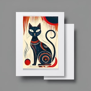 Cartes de voeux élégantes avec un design chat|Cartes de voeux personnalisées|Lot de 10|Des cartes pour toutes les occasions|Vierges pour votre propre message