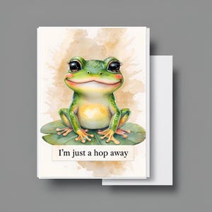 Biglietti di auguri "Sono solo a un salto di distanza" con design a forma di rana/Set di biglietti di auguri "Happy Frog"/Confezione multipla di biglietti di auguri carini/Ispirati alla natura
