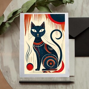Eleganti biglietti d&#39;auguri con design a forma di gatto, biglietti d&#39;auguri personalizzati, confezione multipla da 10, biglietti per ogni occasione, vuoti per il tuo messaggio personale