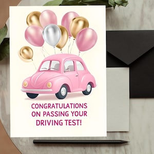 Congratulations on Your Driving Test Cards, Cards For New Drivers, Customisable Greeting Cards, Personalised Greeting Cards for New Drivers