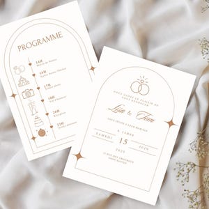 Invitation mariage : Faire-part, Programme, Carte d'invitation et Carton-réponse élégants et personnalisables avec Canva