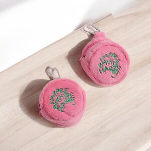 Kawaii Pink Mini Coin Purse – Soft Plush Zipper Pouch for Earphones, Keys & Small Essentials