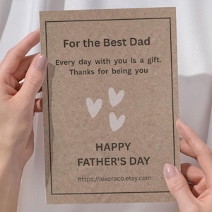 Druckbare Vatertagskarte für Papa oder Stiefvater | Herz Grußbild | DIY Vatertagsgeschenk von Kindern oder Familie | Sofort Download