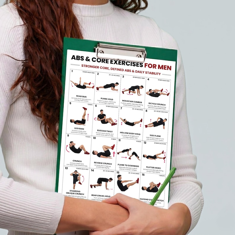 Plank Exercise .pdf Exercices de gainage et d'abdominaux pour hommes (à imprimer), 16 ...