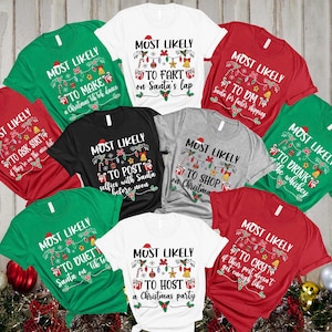 Unlimited Quotes Most Likely to Christmas Shirts,Matching Family Christmas Shirts,Funny Christmas 2025 Party Tee,Matching Pajamas,LongSleeve