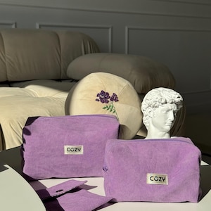 Set di 3 borse da toilette, borse cosmetiche grandi e piccole con custodia