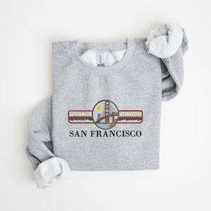 San Francisco Embroidered Sweatshirt, San Francisco crewneck, San Francisco embroidery, States and cities shirts, San Francisco sweatshirt