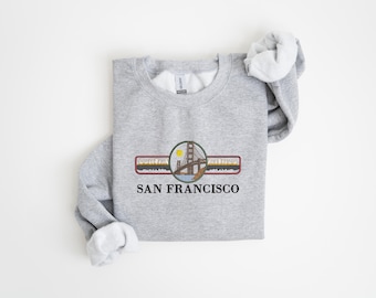 San Francisco Embroidered Sweatshirt, San Francisco crewneck, San Francisco embroidery, States and cities shirts, San Francisco sweatshirt