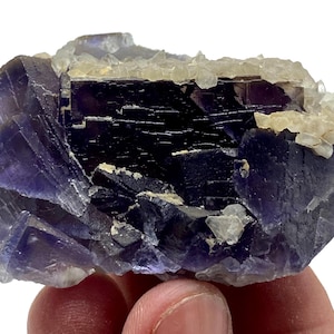 NATURAL PURPLE FLUORITE With Calcite From Pakistan, 106 Gram,Specimen for Rock Collectors, Cubic Fluorite Specimen, Terminated Fluorite
