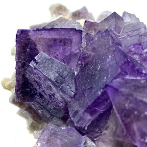 PURPLE PHANTOM FLUORITE 116 Gram: Exclusive And Beautiful Terminated Deep Purple Cubic Fluorite With Calcite Specimen From Pakistan
