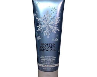 Bath and Body Works Frosted Coconut Snowball Ultimate Hydration Body Cream & One (1) Vintage 80s 90s Random Select Christmas Tree Ornament