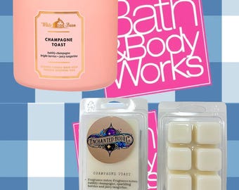 Champagne Toast Wax Melts | Bubbly Champagne, Juicy Nectarine, Sparkling Berries | Bath and Body Works | Enchanted Hour Co.