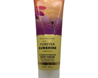 Bath and Body Works Forever Sunshine Ultimate Hydration Body Cream & One (1) Vintage 80s 90s Random Select Christmas Tree Ornament
