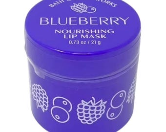 Bath and Body Works Blueberry Nourishing Lip Mask & One (1) Vintage 80s 90s Random Select Christmas Tree Ornament