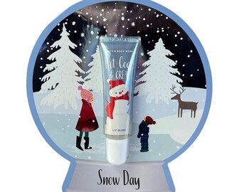 Bath and Body Works Christmas Hot Cocoa and Cream Snowman Lip Gloss & One (1) Vintage 80s 90s Random Select Christmas Tree Ornament