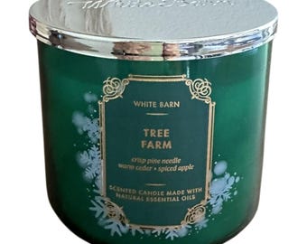 Bath and Body Works Tree Farm Scented 3-Wick Candle & One (1) Vintage 80s 90s Random Select Christmas Tree Ornament