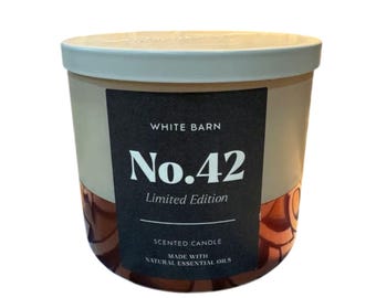 Bath and Body Works Limited Edition No.42 Scented 3-Wick Candle & One (1) Vintage 80s 90s Random Select Christmas Tree Ornament