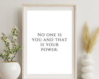 No One Is You - Inspirierendes Wand-Kunst-Paket | Digitaler Download | Motivierendes Zitat Set für Heim & Büro Dekor (4: 5 Verhältnis)