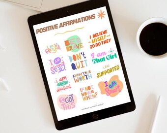 Positive Affirmation Wandkunst | Motivierender Digitaldruck | 8x10" Printable Decor für Selbstliebe & Selbstvertrauen