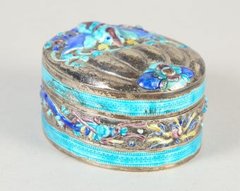 Chinese Enameled Silver Box, ca. 1900